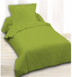 Housse de couette 1 place + 1 taie d'oreiller 65x65 cm blanc
